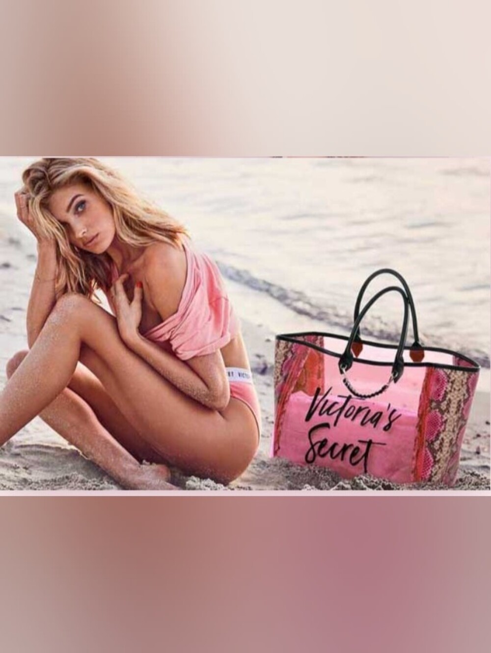 Victoria's Secret-Neon Python City Tote Bag 🩷🖤